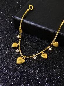 Sparkling Cherry Blossom Pull Bracelet, Small Flower Series, With Decoration - Multi-Functional High-End Accessory From Ins-Inspired Niche Series, Perfect For Elegant - Gold - View 2