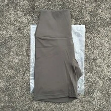 Solid Color Women's Fitness Sports High Waist Yoga Short Leg Cycling Full Body Workout Jog Squat Proof Inner Pocket - 黃色 - 查看 1