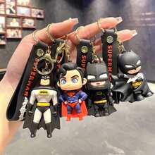 Warner Bros 1pc Cartoon DC & Batman Keychain, Backpack Accessory, Superhero Keychain, Gift For Boys & Girls, Party Costume Decoration, Suitable For Birthday Holiday Party Gift (Random Style) - Multicolor - View 1