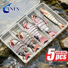 ANFS 5pcs Multi Jointed Swimbaits Fishing Lures Assorted Design For Bass Trout Perch Slow Sinking Lifelike Fishing Lure Kit Swimming Lures Freshwater Saltwater - Multicolor - View 5