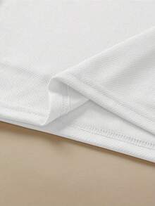 Camiseta Estampada para Hombre - Camiseta de Cuello Redondo de Poliéster Suave y Transpirable con Estampado Geométrico Elegante y Moderno| Atuendo Casual y Cómodo| Moda Casual Moderna| Textu - Blanco - Ver 4