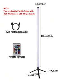 1pc RGB Smart Floor Lamp, Wireless Infrared Remote Control, LED Ambient Light, Color Changeable & Dimmable, USB Powered 5V, Suitable For Living Room, Bedroom, Game Room, Decorative Lighting - Multicolored - View 7