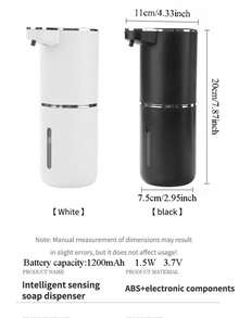 [Dispenser Sabun Otomatis Tanpa Sentuh 400ml] 1 buah Dispenser Sabun Otomatis 1200mAh, Dispenser Sabun Busa Sensor Tanpa Sentuh 400ml/14oz, Dapat Diisi Ulang USB, Dispenser Sabun Cair Busa Otomatis Tanpa Sentuh, Cocok Untuk Kamar Mandi Dan Dapur - View 10