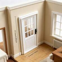 1pc Openable Mini Wooden Door - 1:12 Scale Realistic Dollhouse Door, Miniature Scene Decor, Miniature Furniture, Photography Prop Door & Window, Suitable For Dollhouse Decoration, Room, Living Room And Architectural Model - Multicolor - View 6