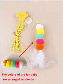 Indoor Cat Toy, Cat Teaser Wand With Elastic Rope, Interactive Cat Toy, Pet Essentials - Multicolor - View 10