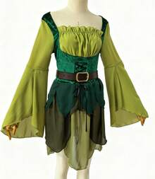 Disfraz de mago elfo medieval para mujer, disfraz de cosplay para Halloween - 25011 Elfo Oscuro (alas y orejas no incluidas) - Ver 10
