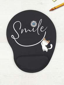 Ergonomic Wrist Rest Mouse Pad, Cute Smile Letter & Cat Pattern Design, Ergonomic EVA Wrist Rest Pad, Non-Slip Memory Foam Mouse Pad, Comfortable Mouse Pad, Provides Smooth Wrist Support, Skin-Friendly And Comfortable, Desktop Protector, Suitable For Gaming, Office, Non-Slip, Suitable For Office Computer, Laptop And Home Use, Graduation Season Souvenir, Perfect Gift For Valentine's Day, Mother's Day, Back To School, Spring - Multicolor - View 14
