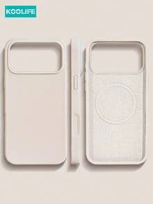 Koolife Beige Liquid Silicone Magnetic Phone Case, TPU Material, MagSafe Fit, Scratch And Drop Protection, Compatible With Apple 17/17 Pro/17 Pro Max/16/15/14/13 - White - View 5