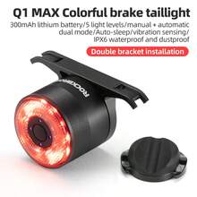 ROCKBROS Q1Max Bicycle Tail Light, 80 Hours Battery Life, 6 RGB Modes, Dual Mounts For Easy Installation - Multicolor - View 10