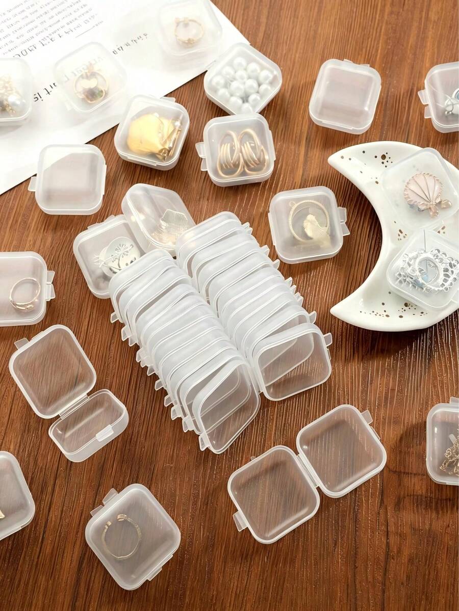 1/6pcs Mini Transparent Storage Box With Lid, Portable Jewelry Organizer Box, Suitable For Earrings, Rings, Necklaces And Small Items, Multi-Purpose Plastic Box, Suitable For Beads, Nail Art Supplies, Cosmetics, Hair Accessories, Craft Parts And Materials, Home Bedroom Accessory Box, Handicraft And Sewing Supplies Storage, Easy To Carry For Travel, Multi-Functional Durable Reusable Storage Container, Essential For Craft Enthusiasts, Great Holiday Gift