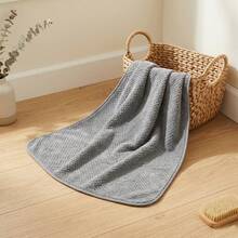 1pc/2pcs (Towel Approx. 13*29 Inches + Bath Towel Approx. 28*55 Inches) Solid Color Coral Fleece Highly Absorbent Soft Skin-Friendly Towel, Microfiber, Quick Dry, Hand Towel/Bath Towel, Home Set, Suitable For Face And Body, SPA, Yoga, Swimming, Beach Towel, Hydrotherapy Center, Bathroom Supplies, Holiday Gift - Dark Grey - View 14