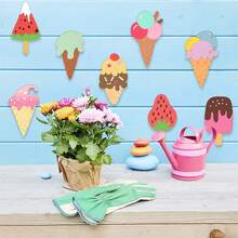 Set 32 Buah Potongan Kayu Bentuk Es Krim yang Belum Selesai, Cocok untuk Kerajinan dan Dekorasi DIY, Dilengkapi dengan Label Hadiah - Proyek Seni Musim Panas yang Dilukis Tangan, Cocok untuk Rumah, Pesta, Pernikahan - A - View 6