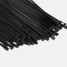 100pcs/Set Self-Locking Cable Ties Nylon Cable Tie Plastic Cable Ties Acid, Corrosion Resistance, Insulation - D-Black - View 6