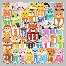 50pcs Numbered Animal Stickers, Lucky Y2K Aesthetic Stickers, Vintage Dreamy Elements, Graffiti, Y2K Style Urban Aesthetic Stickers, Suitable As Humorous And Interesting Gift Stickers, Including 80s And 90s Anime Stickers, Applicable For Scrapbooking, Envelopes, Water Bottles, Computers, Laptops, Phones, Suitcases, Notebooks, Refrigerators, Holiday Parties, Christmas Decorations, New Year Decorations, Winter Decorations And More. - Multicolor - View 10