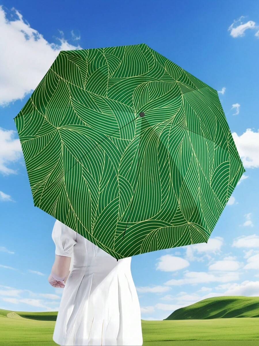 便攜式星星貓咪印花摺疊遮陽傘,UPF 50+ 防紫外線 防水 防風 輕巧傘,適合夏季海灘戶外節慶旅行日常通勤度假必備 - 多色 - 查看 1