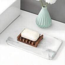 3/2/1pc Vintage Wooden Bathroom Soap Dish, Self-Draining Slatted Quick-Dry Soap Holder For Sink - A - View 4