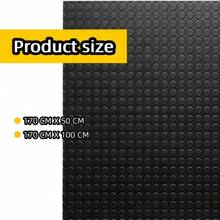 DIY Multi-Purpose Rubber Mat, Table Mat, Floor Mat, With Raised Coin Pattern Design, Durable And Wear-Resistant. It Can Be Cut To Fit The Required Size And Is Suitable For Indoor And Outdoor Table Mats/Floor Mats. - 黑色 - 查看 3