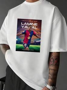 Jugador de fútbol en estadio con energía y luz intensa camisetas de hombre modernas casuales confort urbano - Blanco - Ver 1