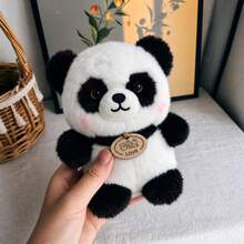 8.66inch Panda Plush Doll-Soft And Fluffy .Silicone Doll Full Silicone Body Plush Anime Figure Stuffed Animal Teddy Bear Plushies Office Desk Room Decor Halloween Squishy Squishies Bag - Multicolor - View 2