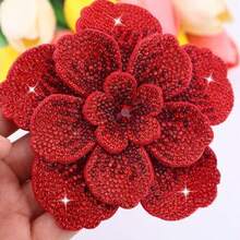 1 buah Patch Bunga Manik-Manik & Payet Warna-warni Buatan Tangan, Dekorasi DIY untuk Pakaian, Topi, Tas, Sepatu - Bunga tiga dimensi berlapis tiga dengan lima kelopak. - View 13