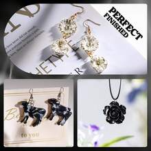 Black White UV Resin Kit 100g Sunlight Activated Fast Curing Epoxy For Jewelry Making Earrings Pendants Keychains Mini Crafts - A - View 5
