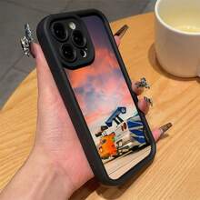 1pc Racing Pattern Black & Silver Phone Case Compatible With Apple Phones - Multicolor - View 2