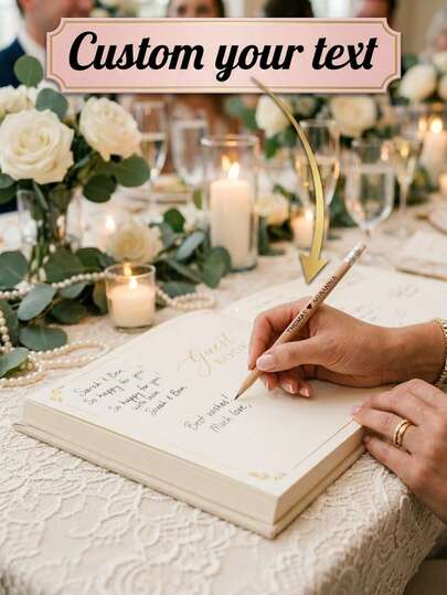 10/20Pcs Custom Engraved Vintage Wooden Wedding Pencils,Custom Bride & Groom Names/Date, Rustic Wedding Guest Book Signing Pens, Wedding Wishes & Keepsakes, Perfect Outdoor Ceremony Favors, Bridal Shower Gifts, Party Bag Fillers For Couples & Guests