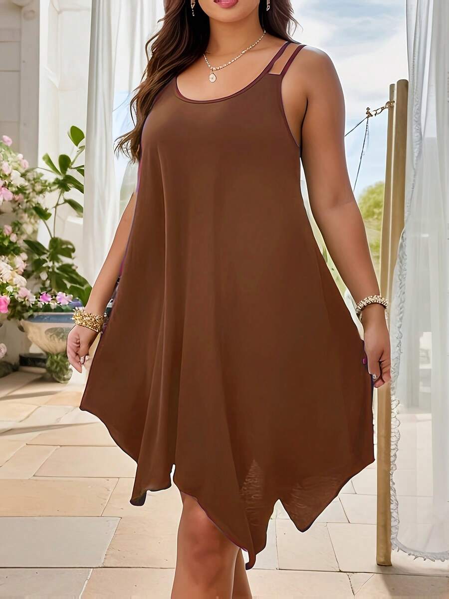 Available In Solid Colors And Prints, Easy To Pair With Sandals, Sneakers, Ankle Boots, Or Heels. Perfect For The Beach, Brunch, A Casual Office Look, Or A Dressy Night Out. - 棕色 - 查看 1