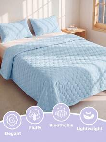 1 buah Selimut Pendingin, Perlengkapan Tempat Tidur Biru, Selimut AC, Dekorasi Kamar, Bernapas & Ringan, Sangat Lembut & Nyaman, Cocok Untuk Tempat Tidur Single/Double/Queen/King, Cocok Untuk Rumah Dan Asrama, Bantal Dan Sarung Bantal Tidak Termasuk, Dapat Dicuci Dengan Mesin - Biru - View 6