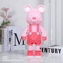 1000pcs Bouquet Bear Building Blocks Puzzle, Romantic Assembly Toy Collection Model Home Decor Birthday Gift, 1 Piece Room Decor, Office And Home Decoration, Durable Plastic Construction Kit, Perfect Gift For Halloween/Thanksgiving/Christmas - Multicolor - View 11