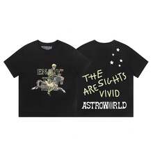 American Style Long-Sleeved T-Shirt From The Fashion Brand, Short-Sleeved, Urban Hip-Hop Style, Vintage Summer, Rap. - 粉色 - 查看 1