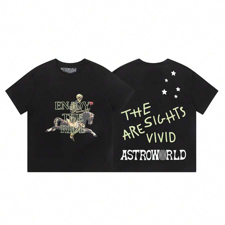 American Style Long-Sleeved T-Shirt From The Fashion Brand, Short-Sleeved, Urban Hip-Hop Style, Vintage Summer, Rap. - 粉色 - 查看 1