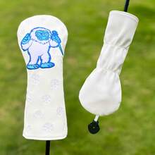 1pc Snow Ape Pattern Golf Club Head Cover, Protective Accessory, Suitable For Men And Women Golf Enthusiasts,#Color:Hybrid - Multicolor - View 6