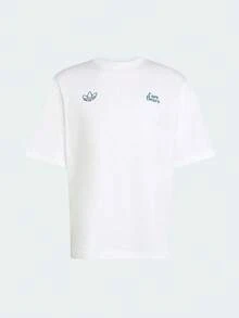 Adidas Originals Women's BIG CB OS TEE Short Sleeve Knit Collarless T-Shirt TIA4538 - Blue and White - View 2