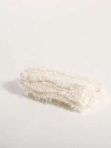 1件米色3D網格流蘇荷葉邊水鑽扣手提包，優雅女士晚宴包，奢華女士風格鏈條單肩斜挎包，適用派對、宴會、舞會活動（隨機布料剪裁） - 米色 - 查看 6