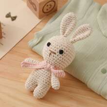 Hand-Woven Rabbit Rattle, Baby Hand Rattle, Grasping Toy, Built-In Bell, 3D Cute Design, Rich Details, Attracts Baby's Attention, Exercises Baby's Hearing, Perfect Birthday Keepsake Gift, Halloween Gift, Christmas Gift - 彩色 - 查看 7