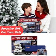 Remote Control Semi Truck , 9-Channel Full Function RC Vehicle With LED Lights, Sounds, Horns And Auto Demo, Detachable Container Toy For Kids Age 3+,Back To School - Multicolor - View 8
