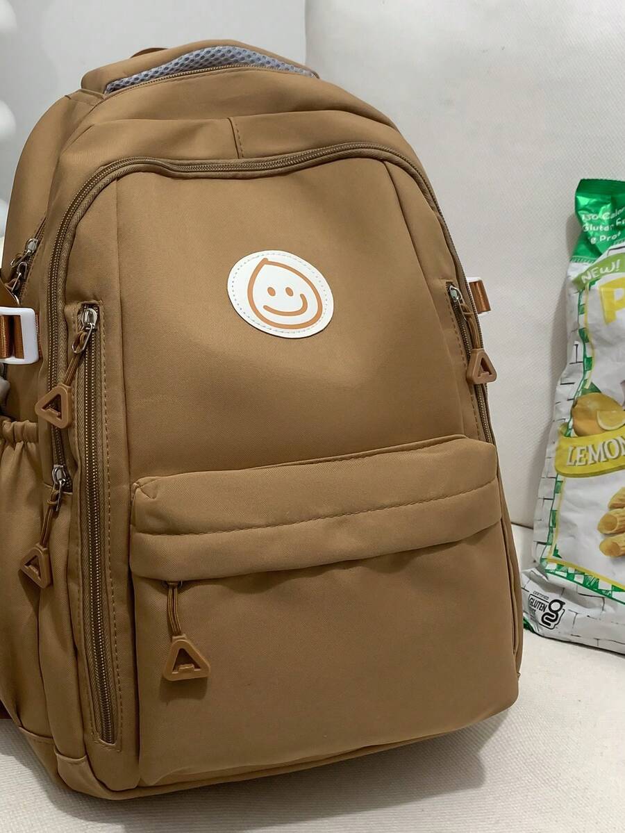 Ransel Anti-Pencurian Multi-Saku Portabel Ringan, Cocok untuk Pelajar dan Remaja, Dapat Digunakan untuk Sekolah, Perjalanan, Mendaki, Panjat Tebing, Olahraga, dan Aktivitas Luar Ruangan - Khaki - View 1
