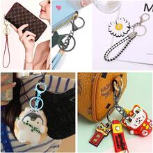 12 piezas Ganchos de langosta de aleación con resorte, llaveros de metal multifunción con cadena y anillos de llave planos, adecuados para manualidades DIY de llaveros, decoración de colgantes para mochilas, carteras, bolsos, regalos festivos (10 colores disponibles) - cierre de mosquetón de cadena - Ver 6