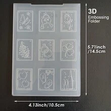 3D Embossed Plate Floral Christmas Wedding Autumn Planner Greeting Card Embossing Template Multi-Theme Embossing Mold/Relief Tool/DIY Handmade - 3D - View 20