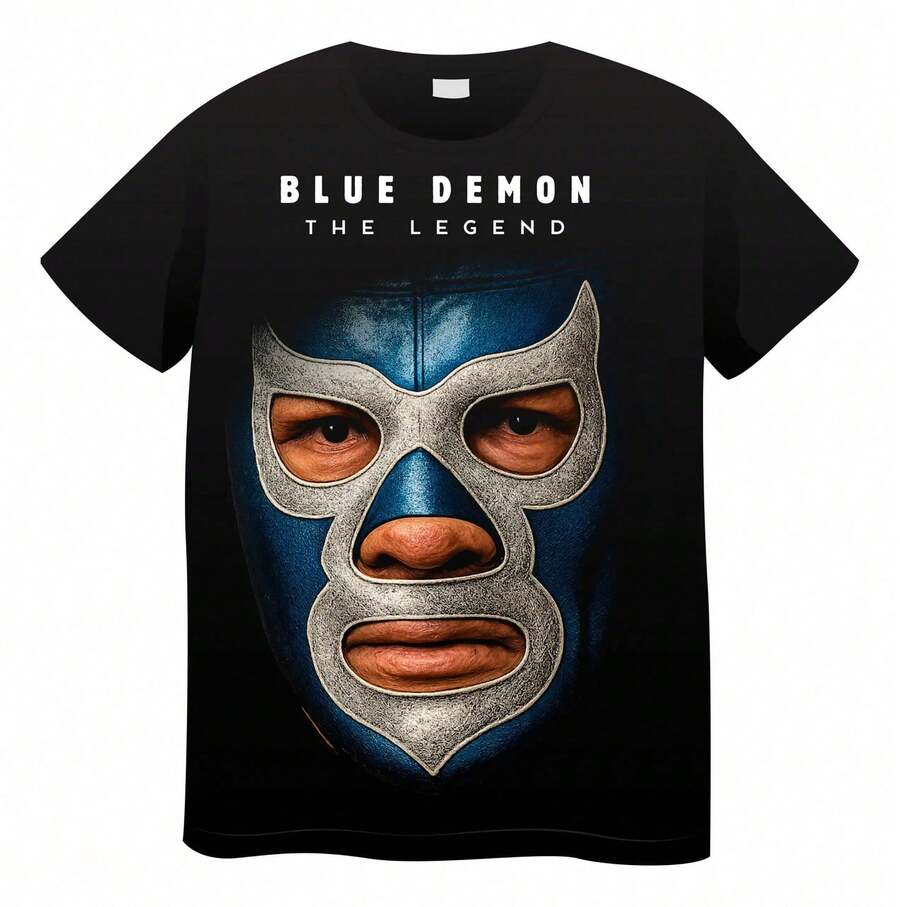 Playera Diseño Blue Demon Marca Que Facha - Blanco - Ver 1