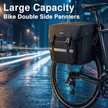 Large Capacity High Quality Bicycle Rear Seat Bag, Electric Bicycle Rear Rack Luggage Bag, Large Capacity Storage Bag, Adjustable Shoulder Strap, Spacious, Convenient For Commuting And Travel Bicycle Accessories, Gift Choice For Grandfather, Father - Black - View 8