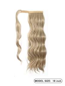 18-Inch Synthetic Long Curly Wavy Ponytail Wig With Hair Clips, Long Hair Tie, And Magic Drawstring, Suitable For All Women. - Multicolor - View 4