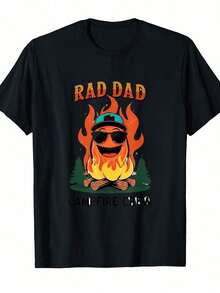 Camiseta gráfica Top pickLocalRad Dad Campfire Legend - Diseño divertido de jefe de campamento con llamas y pino, camiseta de cuello redondo suave y transpirable para hombre, uso casual al a - Multicolor - Ver 1