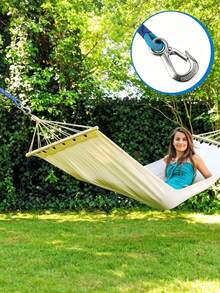 1pc Hammock Accessory, Heavy Duty Swing Hanging Rope With Carabiner, Indoor/Outdoor Swing Hammock Playground Set Assembly Rope, Suitable For Long-Term Outdoor Use, Camping, Travel And Beach Vacation Essential - A - View 3