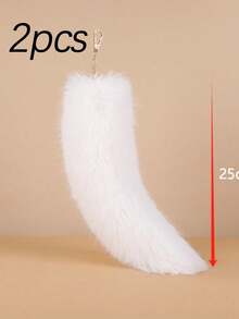 New Personalized Fox Tail Bag Charm, Keychain Tail Pendant, Cute Faux Fur Fox Tail Keychain, Keyring, Bag Accessory, Gift For Valentine's Day, Holiday (Random Color) - Multicolor - View 19