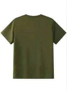 Men's T-Shirt, Men's Summer Sports T-Shirt, Micro-Stretch Knit Fabric, Printed T-Shirt, Regular Fit, Micro-Stretch Clothing, Graphic Print T-Shirt, Casual Style - 綠色 - 查看 2