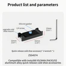 Base de liberación rápida magnética de aleación de aluminio compatible con Insta360 X5, soporte de montaje rápido magnético para cámara de acción panorámica 360 Insta360 X5 - Ver 10