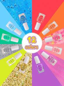 TOMICCA 5ml 12入快乾水性彩色指甲油，易卸除不傷甲，適合初學者居家DIY、美甲店或送禮 - 彩色 - 查看 3