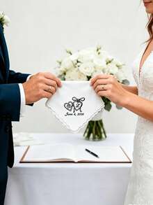 Custom Embroidered Personalized Name Handkerchief, Portable Handkerchief, Wedding Gift, Bridesmaid Gift, Valentine's Day Gift, Personalized Gift - Multicolor - View 2